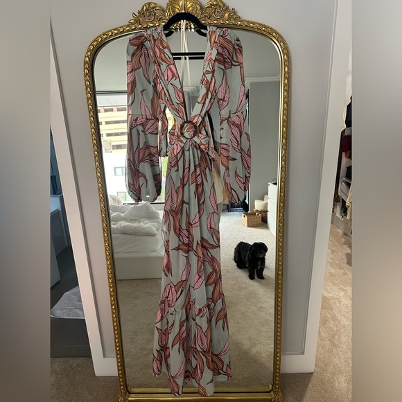 Patbo Printed Long Sleeve Cutout Dress - Peace Lily - Picture 5 of 11